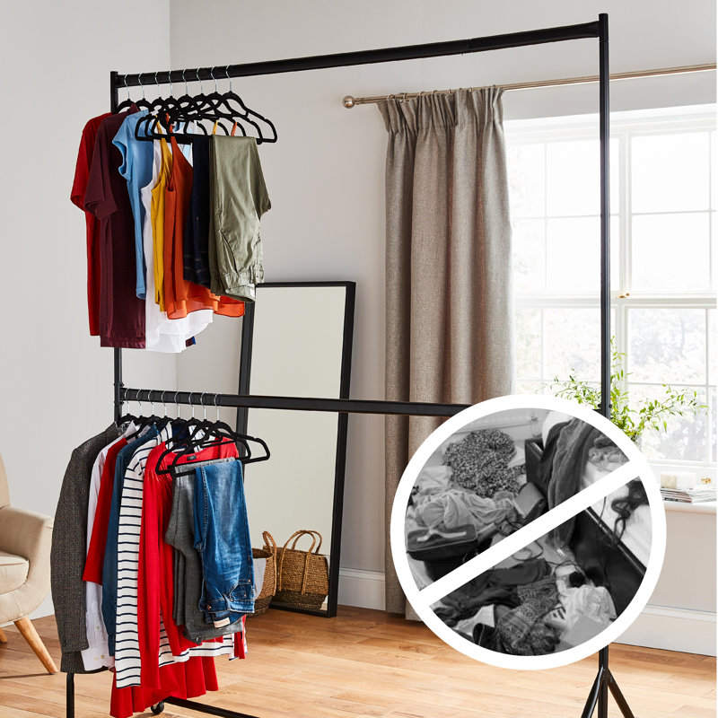 Tier 5ft Clothes Rails 5ft Clothes Rail With Two Shelves Storage