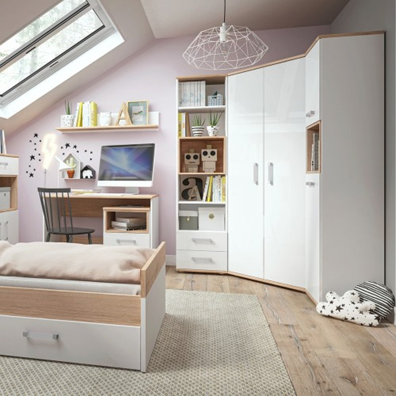 Latonio 2 Door Solid Wood Wardrobe, 190.80cm H x 81cm W x 52.40cm D, Opalino