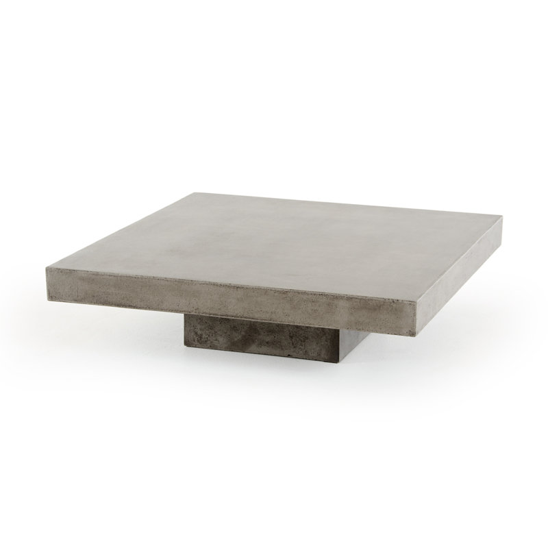 Table basse carrée en béton 43 "gris et gris foncé