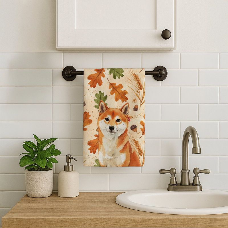 Serviette de cuisine rouge Shiba Inu Heirloom, Rouge Shiba Inu