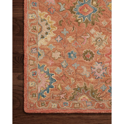 Tapis oriental en laine crocheté à la main Diahann