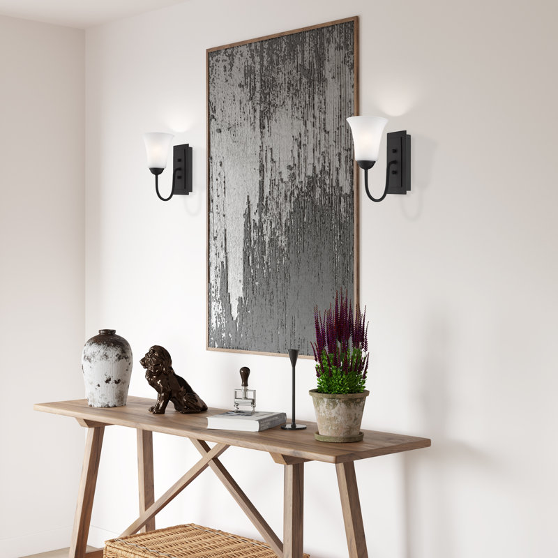 Hendrix Steel Armed Sconce, Black