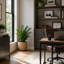Pot à fleurs rond en polyrattan de 13 po avec cadre en acier SOLHome - panier décoratif d'extérieur avec insert noir