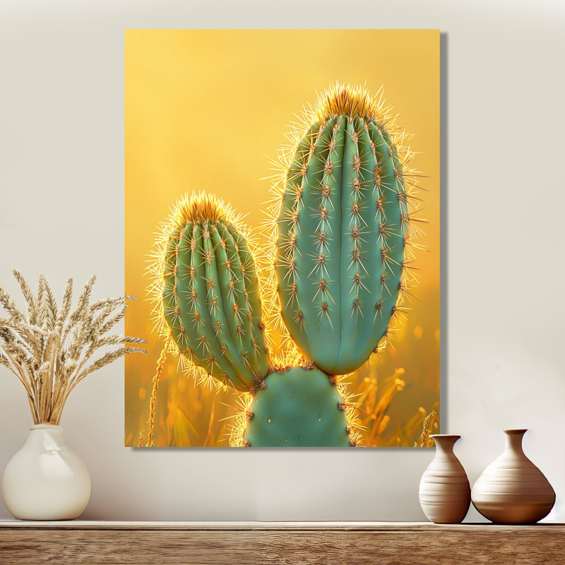 Marrin - Cactus, impression sur métal, H 20 po x l 12 po