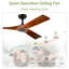 Ventilateur de plafond de 52 po avec télécommande, sans lumières, ventilateurs de plafond modernes à 3 pales à moteur à courant continu pour patio, salon, chambre à coucher