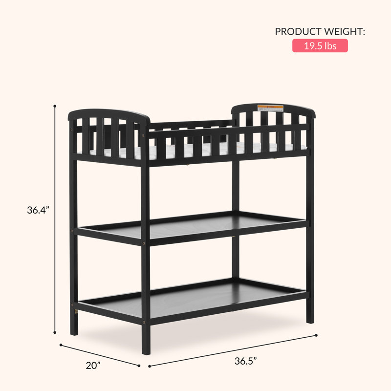 Emily Changing Table with Pad, Black