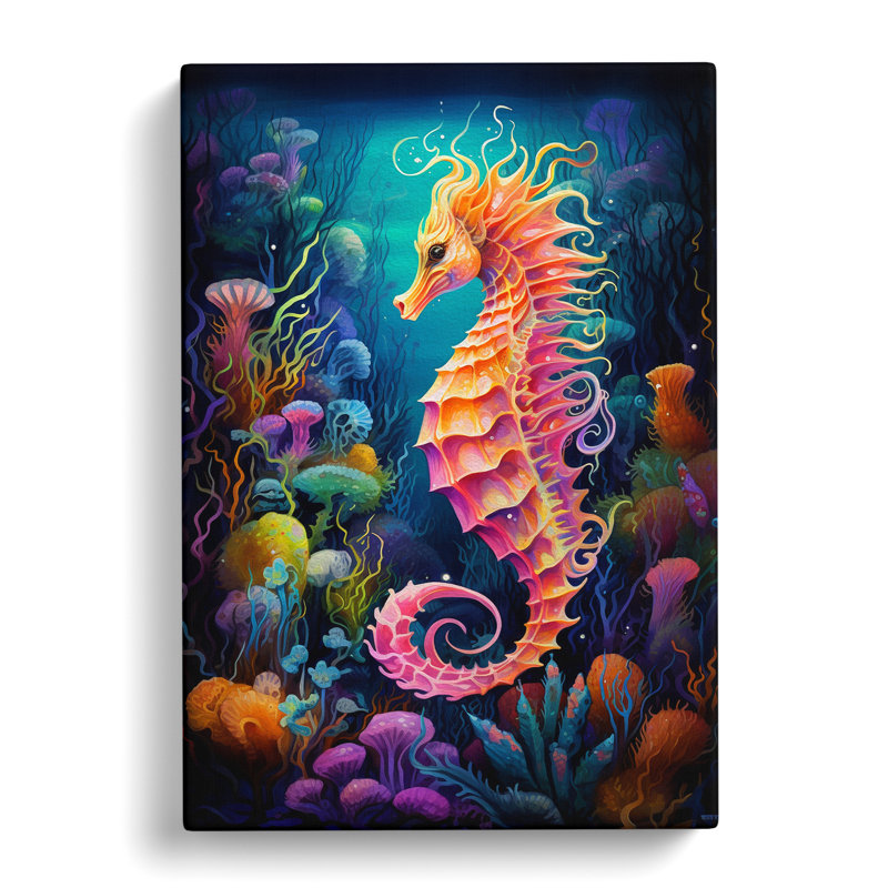 Seahorse Colour Field - Print, 76cm H x 50cm W x 3cm D