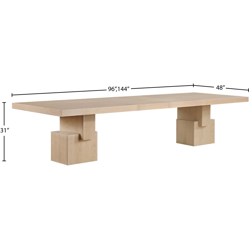 Anzio Rectangular 96'' L x 48'' W Dining Table, Oak