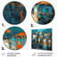 Bleu et jaune Art déco, paysages urbains dévoilés III - impression sans cadre-844318880