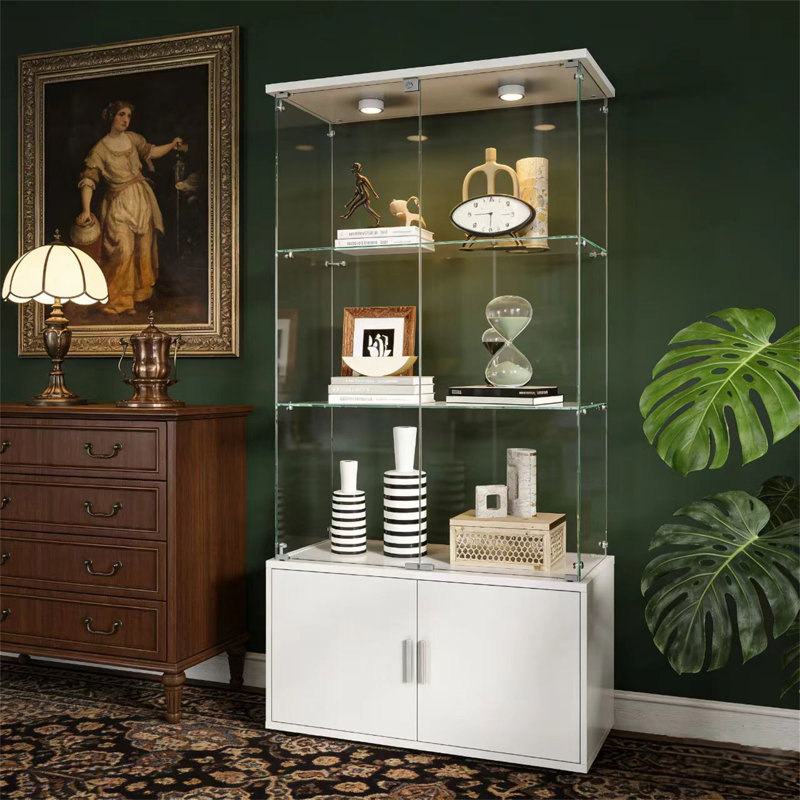 Armoire de rangement à quatre portes à double porte de style armoire, Blanc