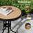 Patio Side Round Table, Water Rippled Tabletop for Room, Bedside, Porch-1706520630