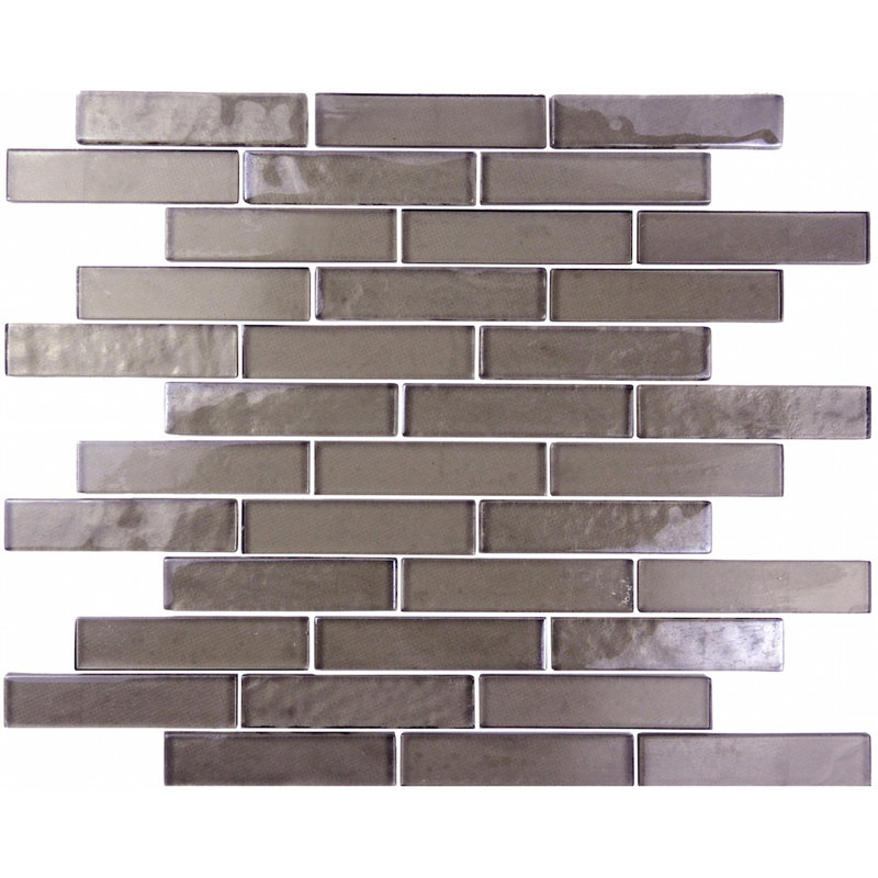 Landscape 1 in. x 4 in. Translucent Glass Plastic Face Mounted Brick Mosaic Designer Pool Tile, Grand Canyon