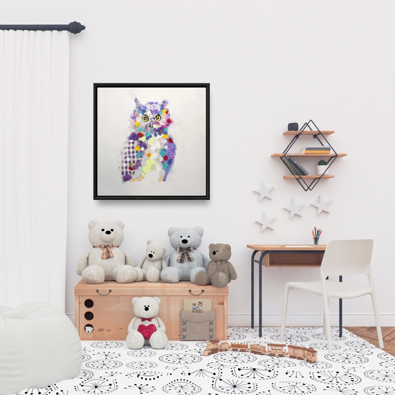 "Hibou texturé abstrait", Mauve
