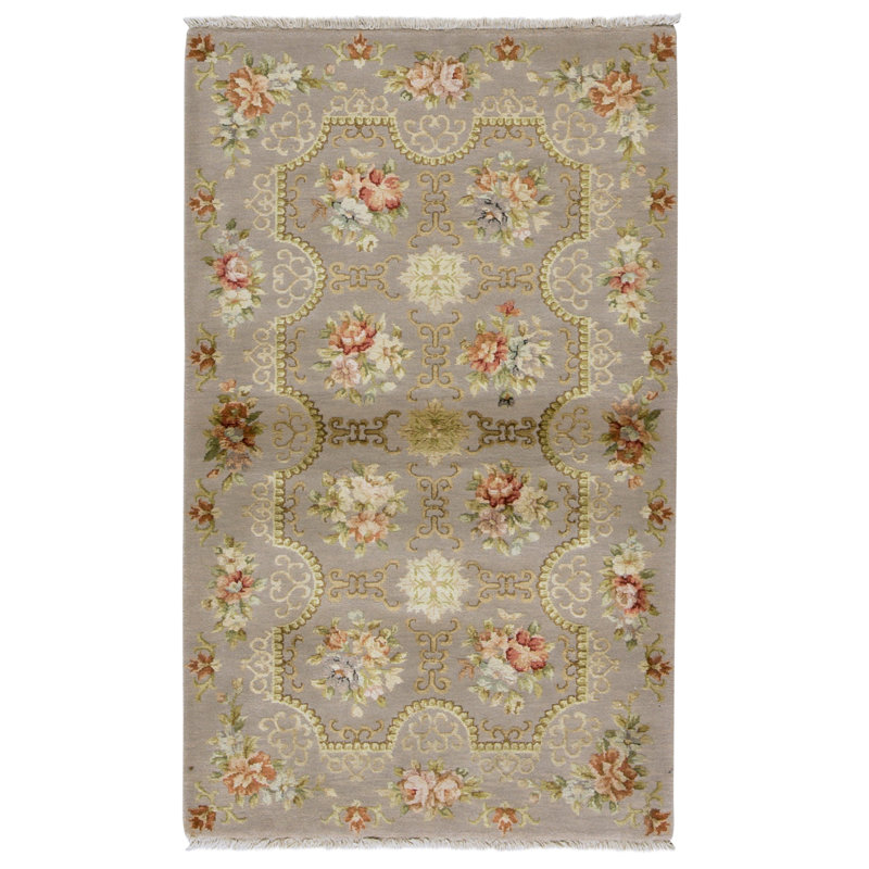 Handmade Silk and Wool Area Rug