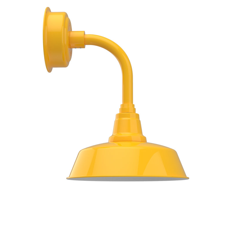Luminaire de grange à del 1 lumière del Paulina, H 22,25 po x l 12 po x P 17,38 po, Jaune