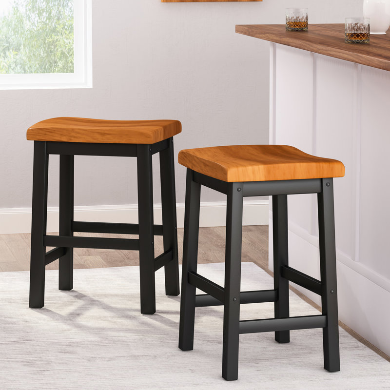 Tabouret de 24 po en noyer, fabriqué en bois pour tabouret en noyer