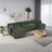 Modern Chenille Loveseat Sofa Couch With Ottoman-1360277066-1360277072