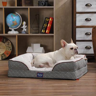 Geometric Orthopedic Suede Pet Bed