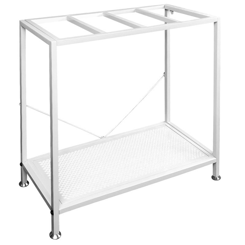 White Metal 29 Gallon Aquarium Stand with Storage Shelf