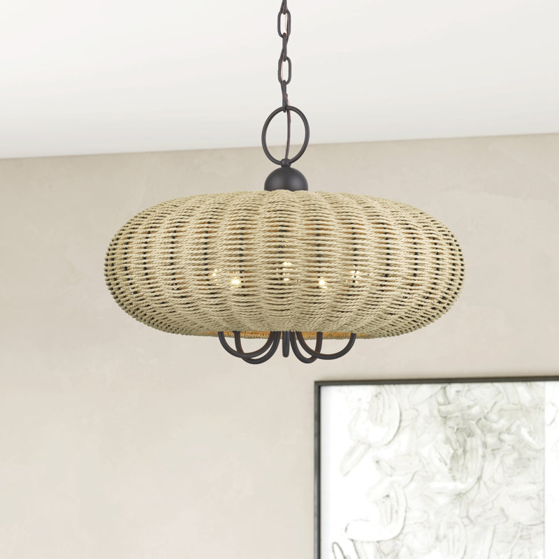 Lustre suspendu 5 lumières Aliane, Bronze