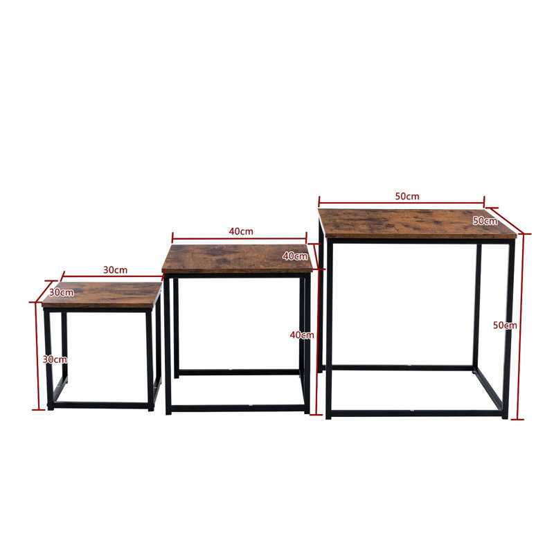 Antioch Frame Nesting End Tables, Dark Wood