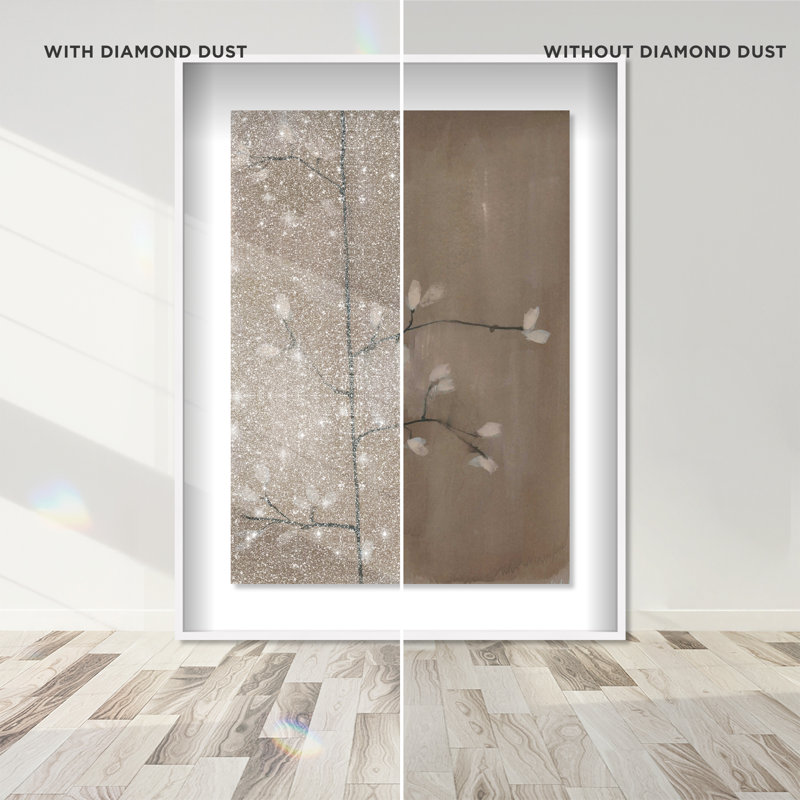 Blossoming Twig II Shadowbox Floral & Botanical Print by Oliver Gal, Black Frame, 10 x 15, 16.5"H x 11.5"W, White Frame