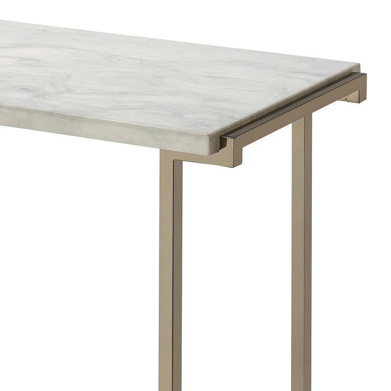 Sofa Table, Engineered Stone Top & Champagne