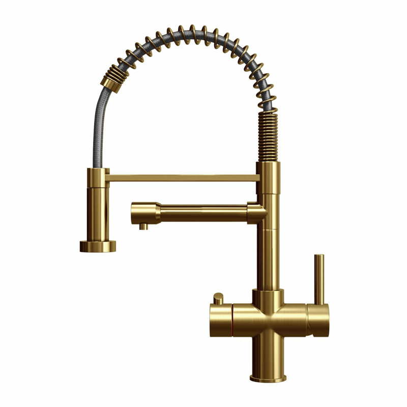 Fohen Pull Out Touch Kitchen Faucet, Brushed Gold