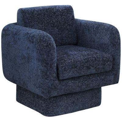 Alessandra Chenille Fabric Swivel Accent Chair
