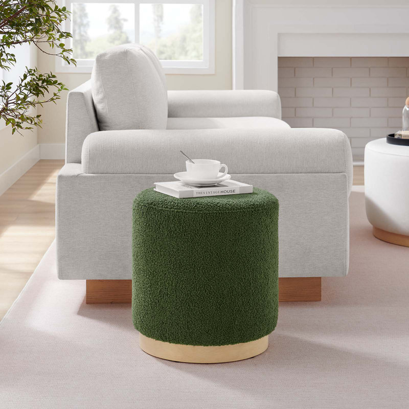 Modway Tilden Upholstered Ottoman, Moss Green Fabric