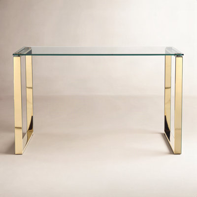 Orion Glass Top Metal Base Writing Desk