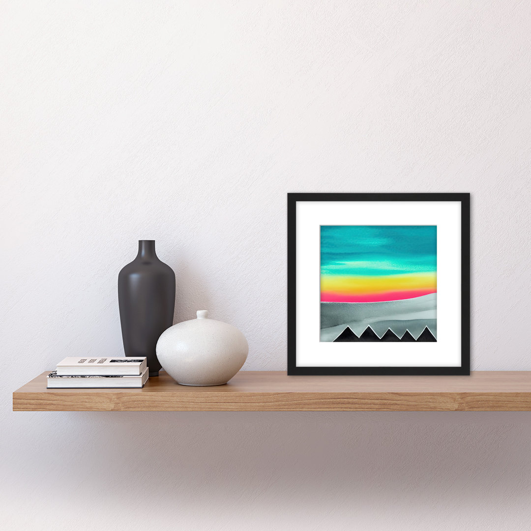 Landscape Northern Lights Sky Mountains - Single Picture Frame Painting