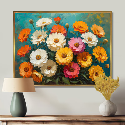 White Yellow Vibrant Summer Garden Of Marigolds I - Marigold Wall Art Living Room