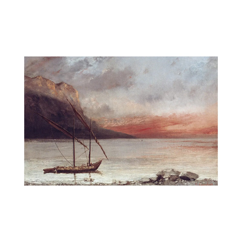 Sunset Over Lake Leman, 1874 by Gustave Courbet - No Frame Gallery-Wrapped Canvas Giclée on Canvas, 20.32cm H x 30.48cm W