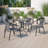 28'' Square Tempered Metal Table with Rattan Edging-1930915811