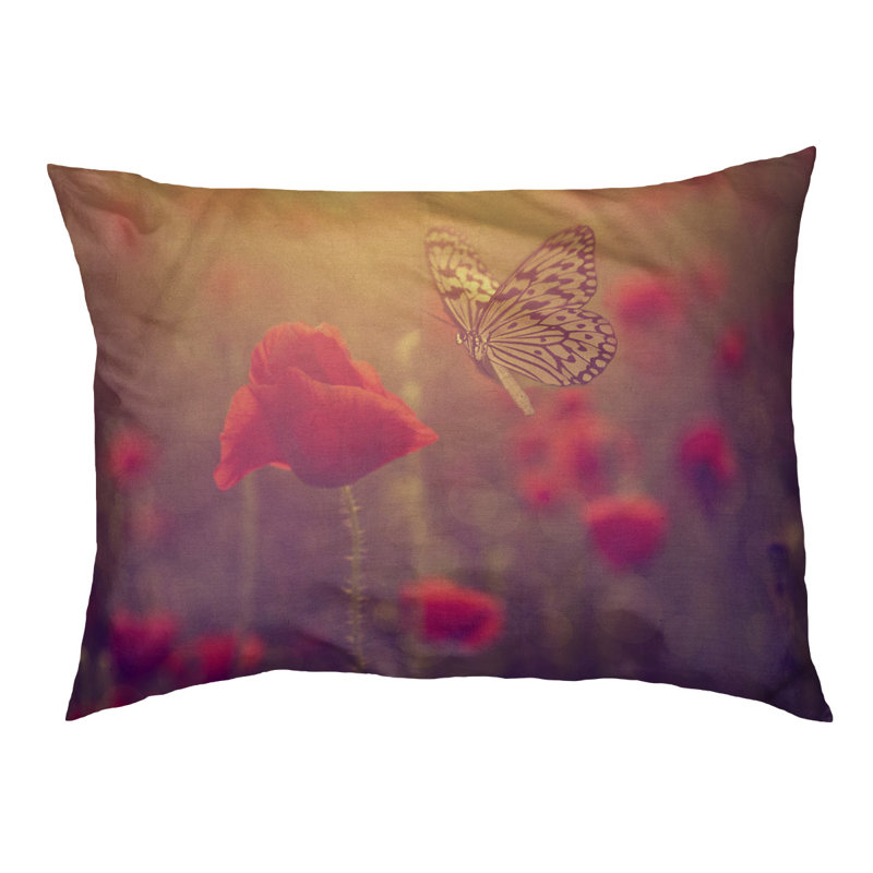 Coussin Burkey, Rouge / brun foncé, L 32,5 po x l 42,5 po