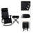 Outdoor 3 Pieces Folding Portable Reclining Lounge Chairs Table Set-1057038214