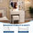  Vanity Desk with Mirror and Lights - Modern Makeup Dressing Table with Outlets, Storage Stool, 4 Drawers & Hair Dryer Holder - 3 Colors LED Vanity Mirror, Vanities for Bedroom-832642357
