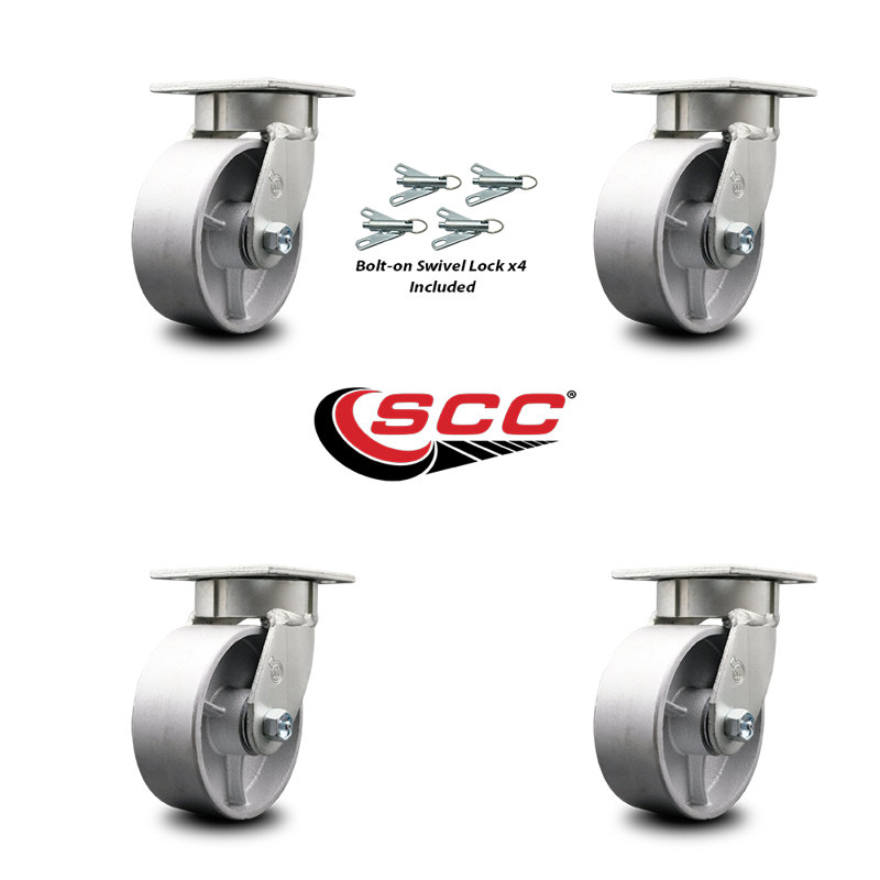 Kingpinle Swivel Caster Set with Swivel Lock