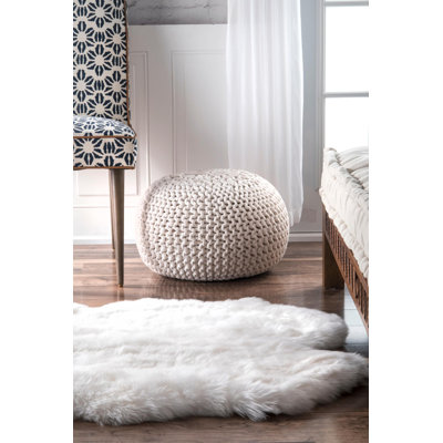 Tapis naturel en laine de mouton fabriqué à la main Rayle