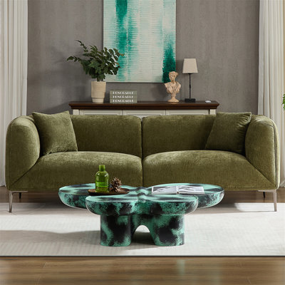 Modern Curved Upholstered Sofa