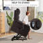 Fauteuil élévateur pour personnes âgées avec télécommande, poches latérales, tissu brun, inclinable électrique confortable pour une expérience de détente télécommandée