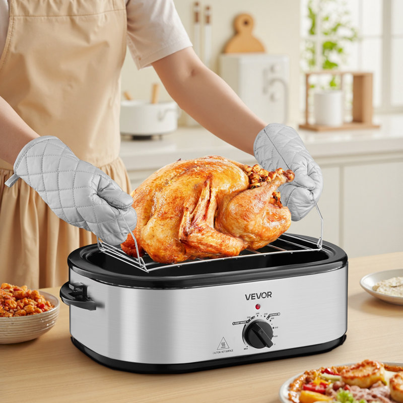 Electric Roaster Oven Electric Roasting Pan with 3 Bin Buffet Server, 20 quarts