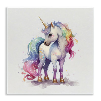 Watercolor Unicorn & Rainbow Mane Wall Plaque, design by Creative Studio