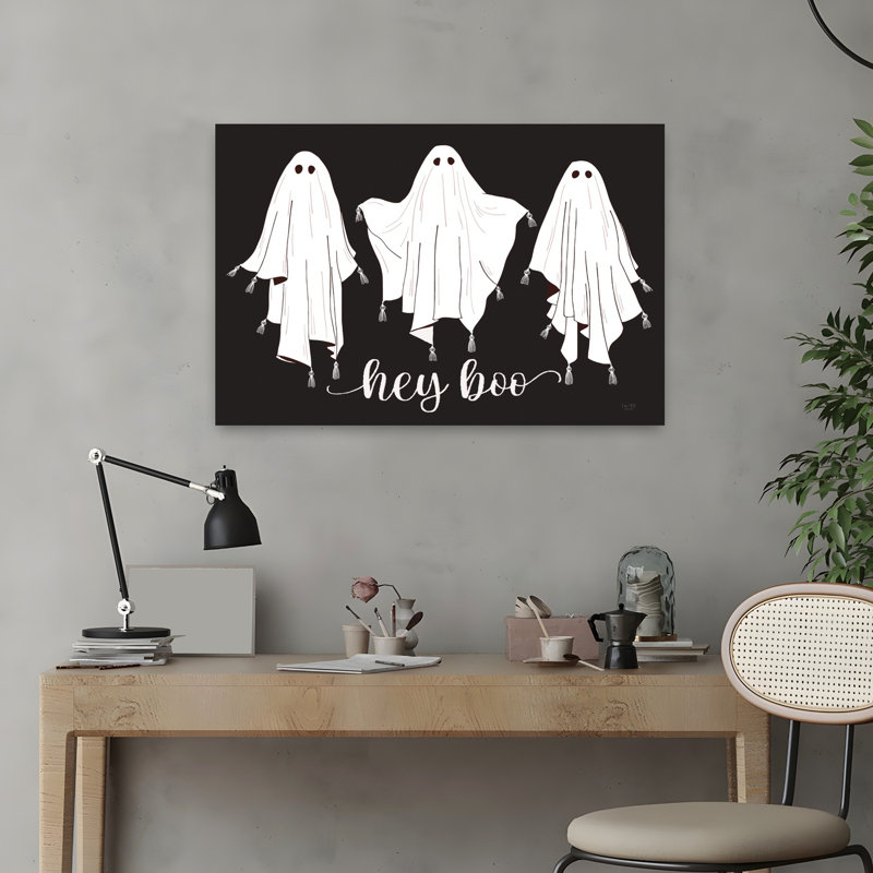Hey Boo, art abstrait contemporain, H 16 po x l 24 po