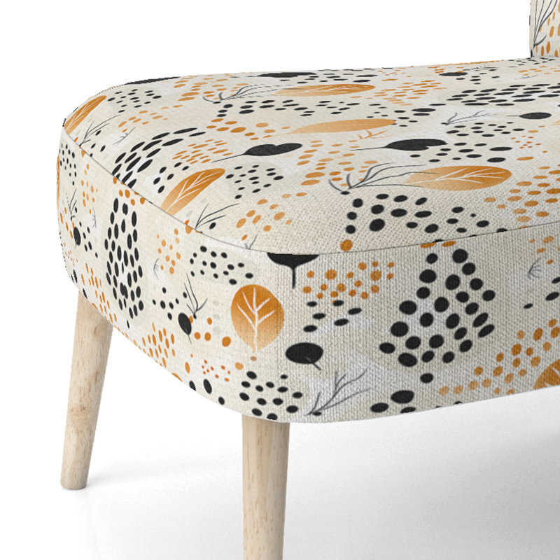 Chaise d'appoint rembourrée beige et noire à imprimé guépard Simplicity I