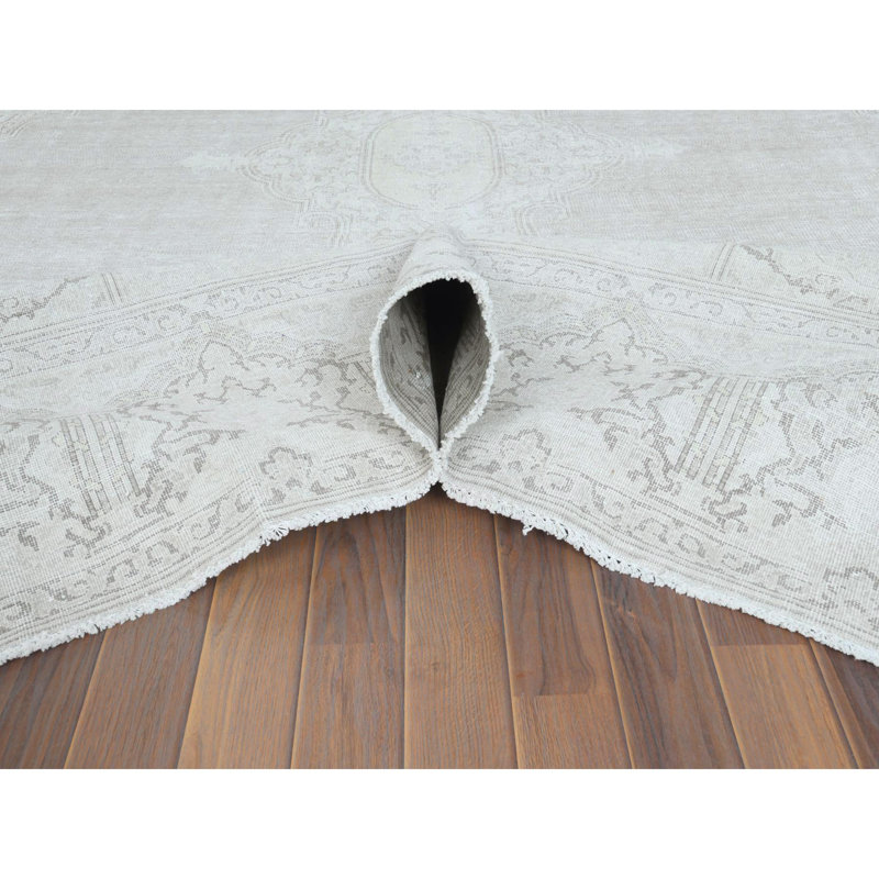 Tapis ivoire noué à la main 9 pi 6 po x 12 pi 5 po Katherynn