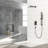 10 Inch Square Shower In Matte Black - Wall Mounted With Adjustable Slide Bar, -Balanced Valve And Exceptional Experience Bar System Ravishing-120883105
