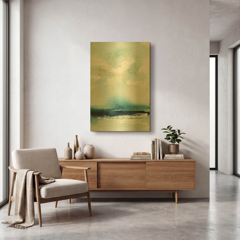 «Seascape» par Katrina Pete, art mural en métal doré, 24 po x 36 po, 24 po x 36 po