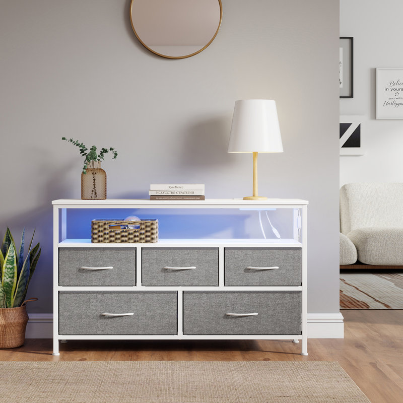 98.7cm W 5 - Drawer Chest of Drawers, White